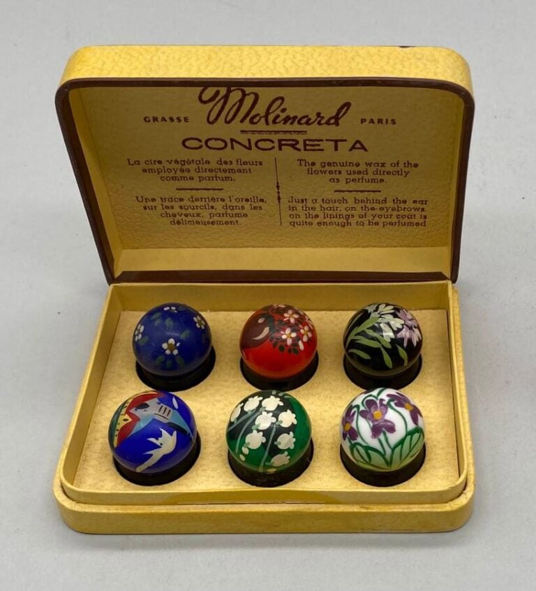 MOLINARD, 2 coffrets de 6 boites de concreta, années 1950 -1960