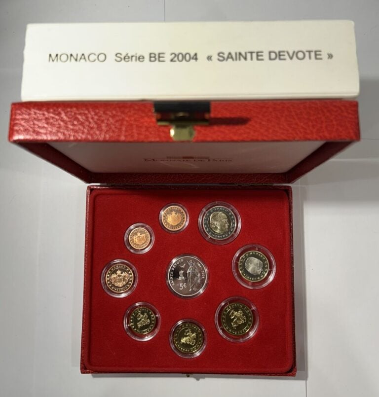 Monaco - Coffret BE de 1 centime à 2 Euros 2005 comprenant la 5 Euros Sainte Dé…