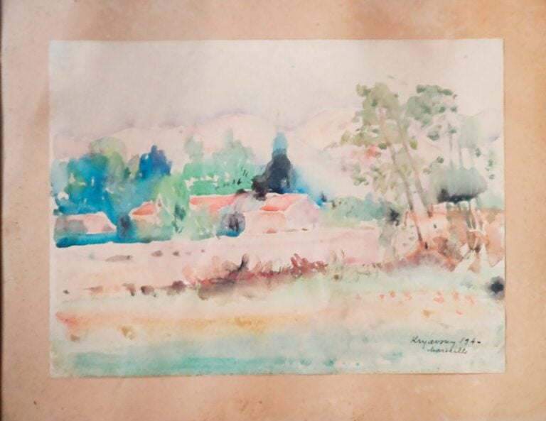 Mykola Vasyl KRYCEVSKY (KRYCHEVSKY) (1898-1962) - Paysage, 1940 - Aquarelle sur…