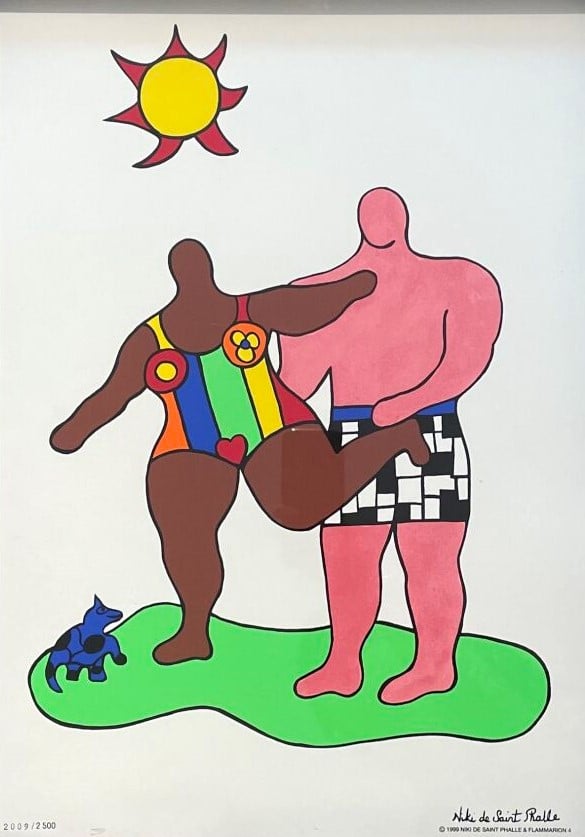 Niki de SAINT PHALLE (1930-2002) - Black Nana & Pink Man ; Pink Nana & Black Ma…