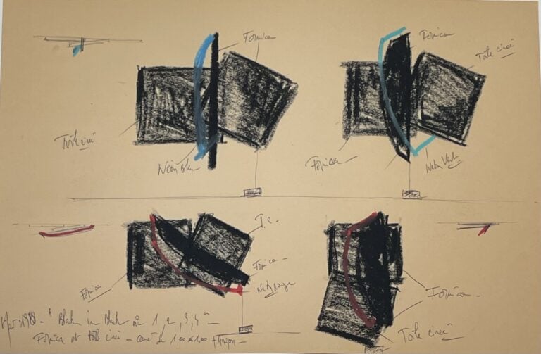 ORLAC Dimitry (né en 1956) - Black in Black, N°1,2,3,4, 1988 - Fusain, pastel e…