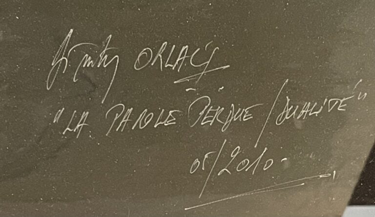 ORLAC Dimitry (né en 1956) - La parole perdue, 2010 - Tableau éclaté bleu et no…
