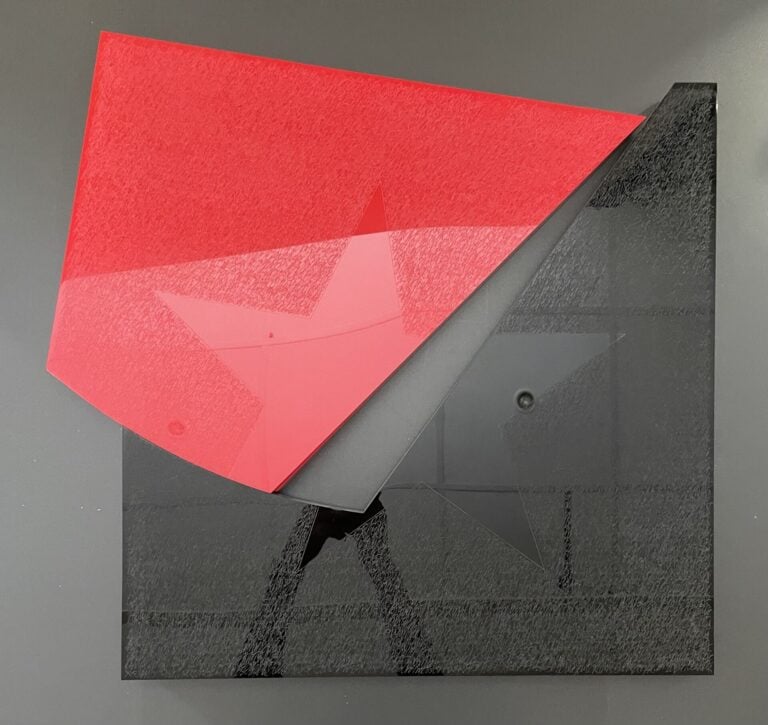 ORLAC Dimitry (né en 1956) - La parole perdue, 2010 - Tableau éclaté rouge et n…