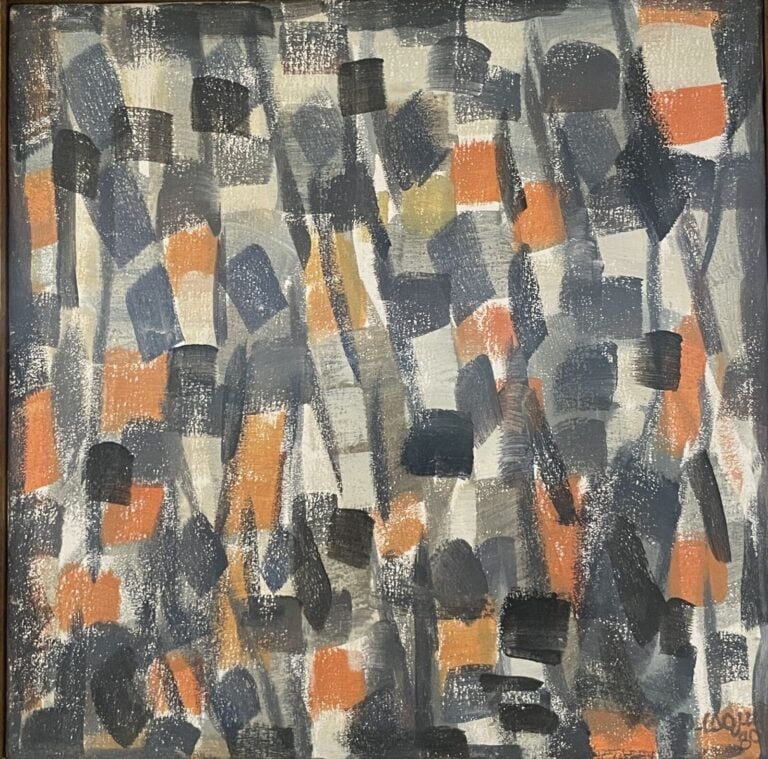 Pierre COQUET (1926-2021) - Composition n°55 - Huile sur toile, signé en bas à…