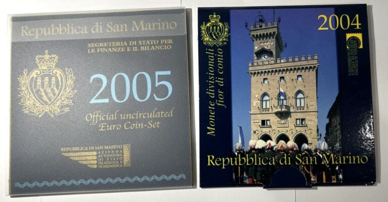 Saint-Marin - Euros - Lot de deux coffrets BU Saint Marin 2004 et 2005 - État :…