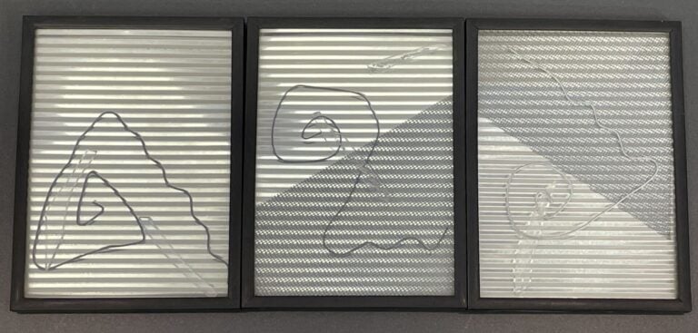SALICETI Alex - Trinité, 1989 - Technique mixte fer, grillage, verre sur tôle -…