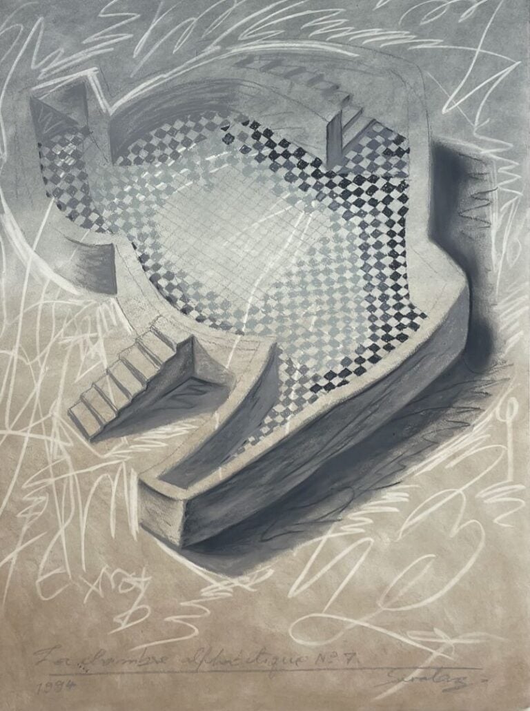 SIVALAX Souki (né en 1949) - La chambre alaphabétique n°7, 1994 - Pastel et cra…