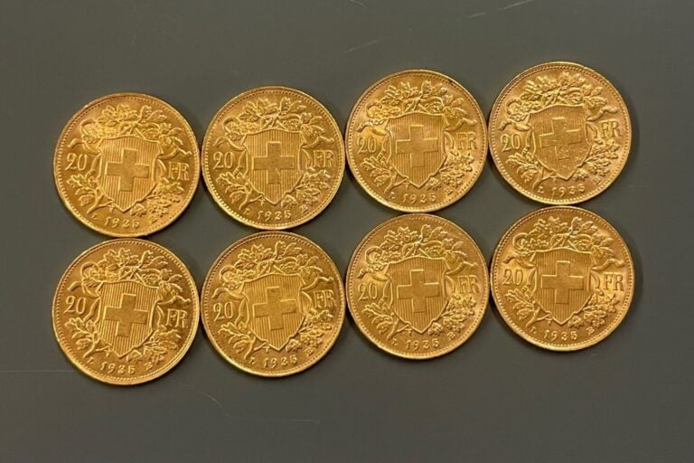 SUISSE - 10 pièces de 20 francs or Helvetia - Poids total : 64.2 g