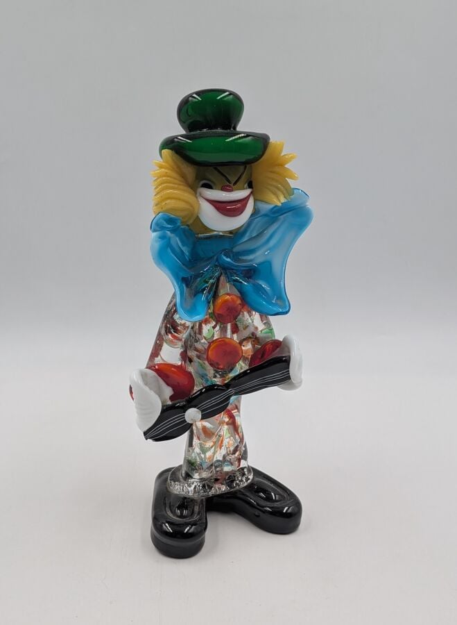 SUJET clown musicien - Verre de Venise - Hauteur : 22 cm - - - Lot à retirer à…