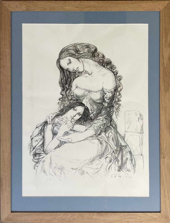 Tsuguharu Léonard FOUJITA (1886-1968) d'après - Mère et enfant, 1964 - - Lithog…