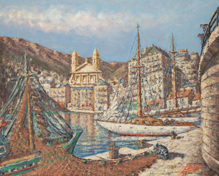 Albert GILLIO (1892-1964) - Vieux Port de Bastia - Huile sur panneau - Signé en…
