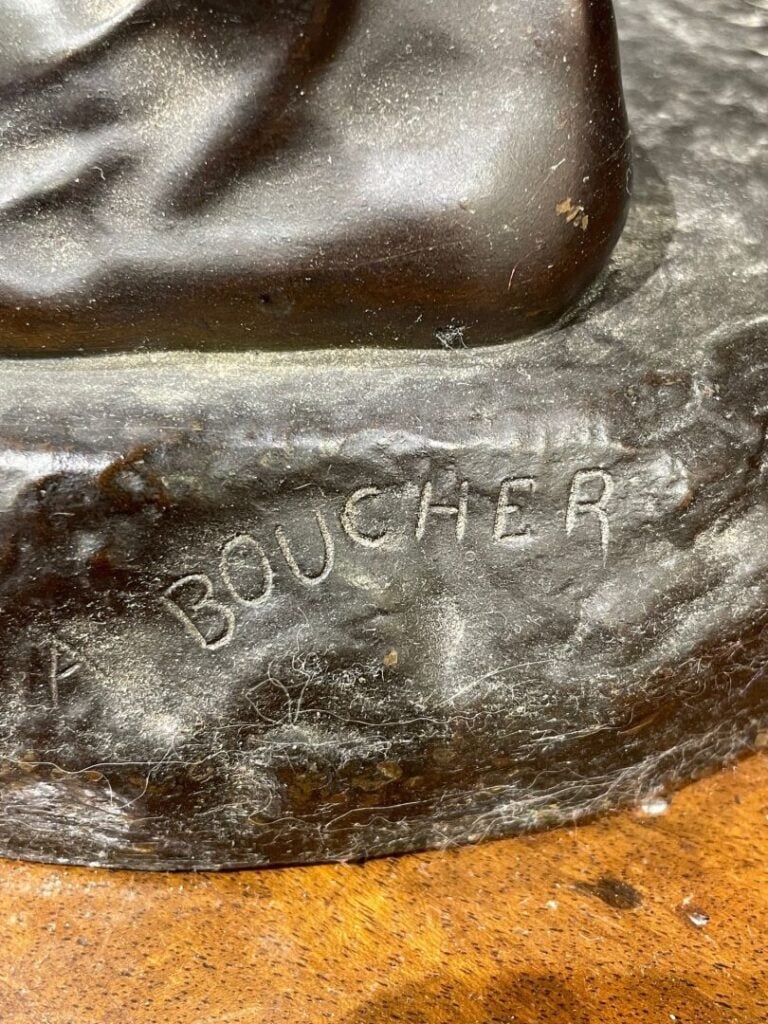 Alfred BOUCHER (1850-1934) - Le Terrassier - Épreuve en bronze à patine brune -…