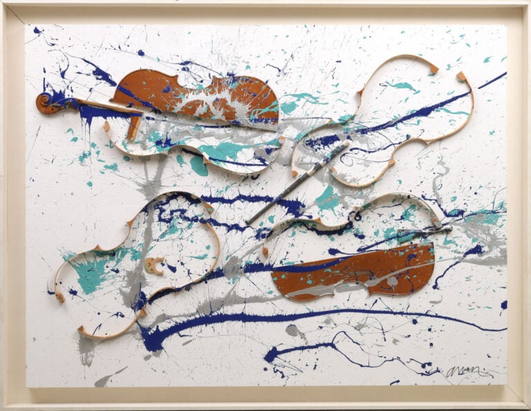 ARMAN (1928-2005) Arman Hernandez dit - Colère des violons - Collage de violons…