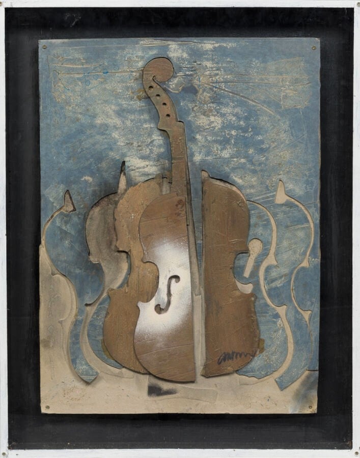 ARMAN(1928-2005) ARMAND FERNANDEZ dit - Violon découpé - Découpe et collage de…