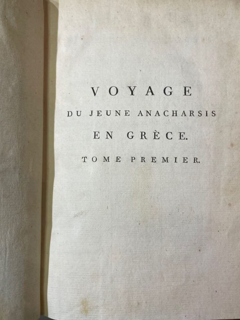 BARTHELEMY (Abbé) : - Voyage du jeune Anarchasis en Grèce, dans le milieu du qu…