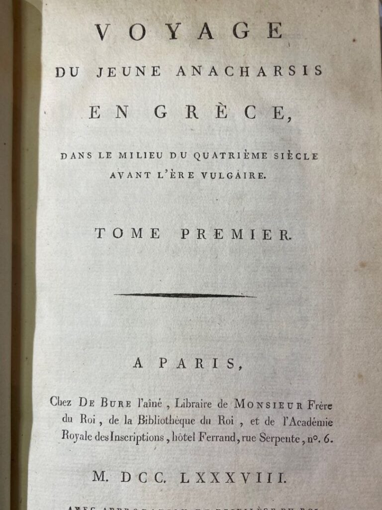 BARTHELEMY (Abbé) : - Voyage du jeune Anarchasis en Grèce, dans le milieu du qu…