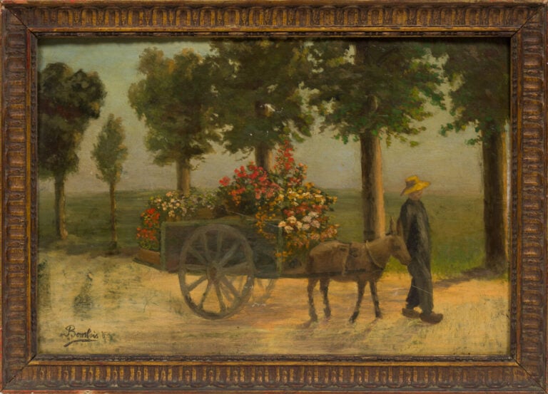 Camille BOMBOIS (1883-1970) colL. Ferrero - La charrette avec des fleurs 1964 ?…