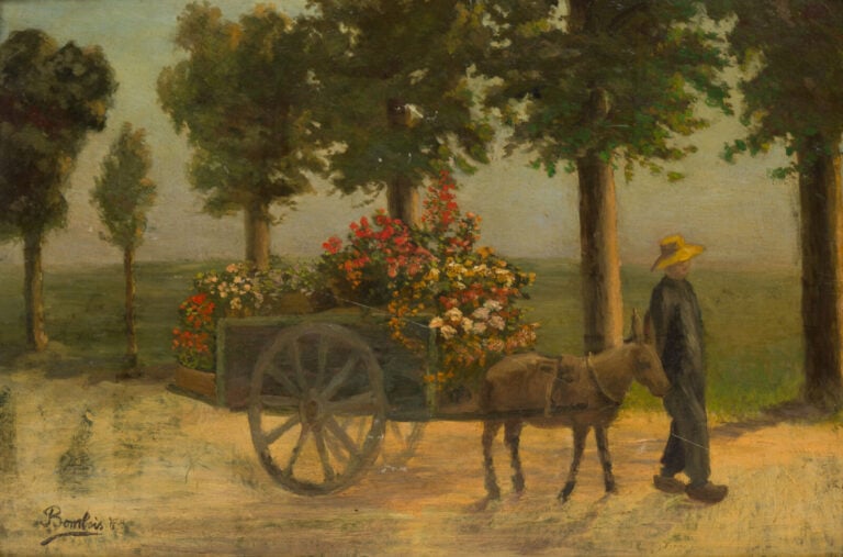 Camille BOMBOIS (1883-1970) colL. Ferrero - La charrette avec des fleurs 1964 ?…