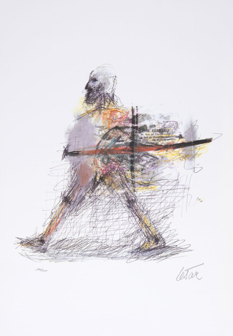 César BALDACCINI dit CÉSAR (1921-1998) - L'homme oiseau, vers 1980 - Lithograph…
