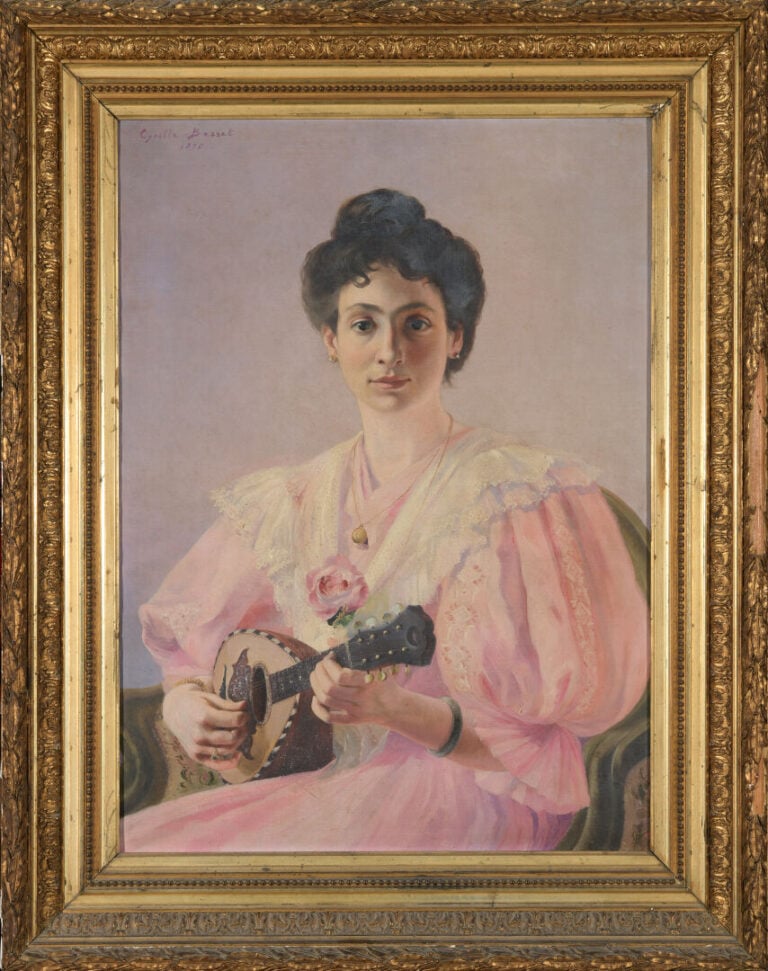 Cyrille BESSET (1864-1902) - Joueuse de mandoline - Huile sur toile - Signée en…