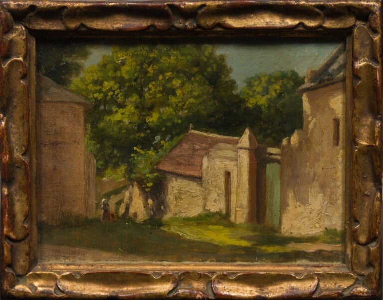 ÉCOLE du XXème siècle - Paysage - Huile sur panneau marouflée sur toile; manque…