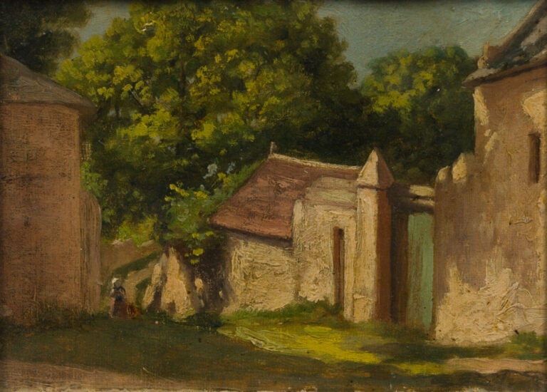 ÉCOLE du XXème siècle - Paysage - Huile sur panneau marouflée sur toile; manque…