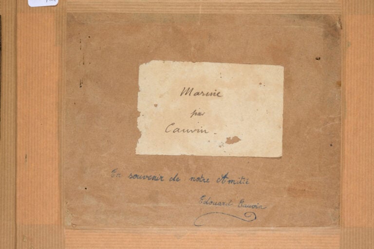 Edouard Louis CAUVIN (1817-1900) - Marine - Aquarelle sur papier découpé - Sign…