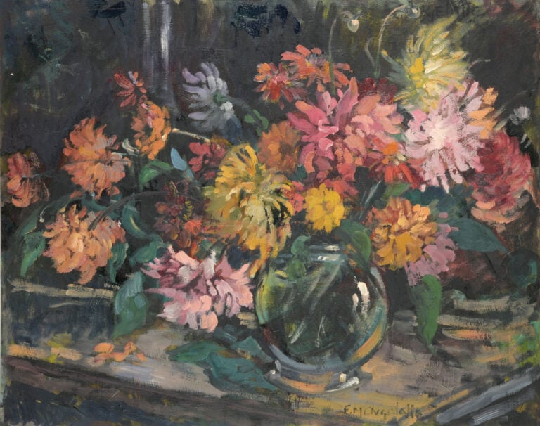 François MENGELATTE (1920-2009) - Nature morte au bouquet de fleurs - Huile sur…