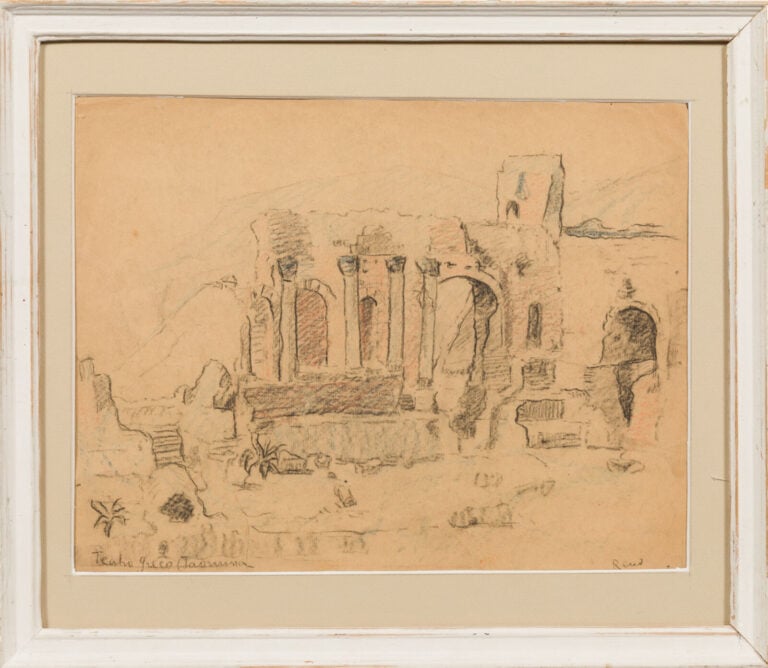 IRÈNE RÉNO (1884-1953) IRENA HASSENBERG DIT - Théâtre grec à Taormine, ` - Fusa…