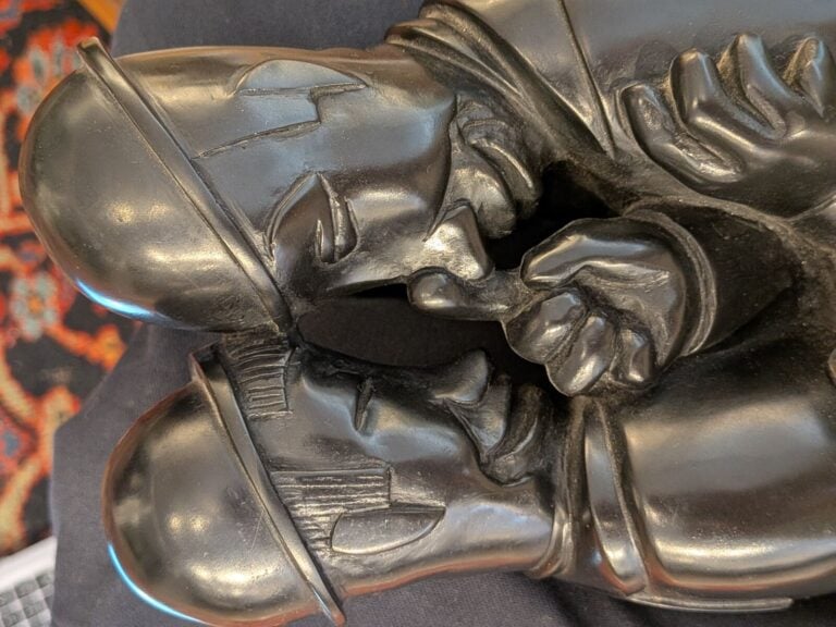 Jean LAMBERT-RUCKI (1888-1967) d'après - Confidences - Bronze à patine noire, s…