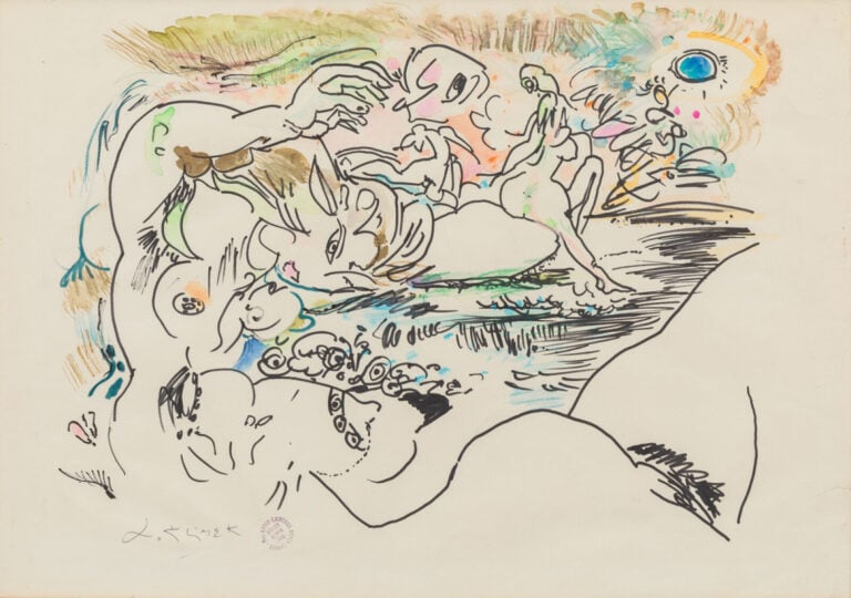 LUDWIG (LUDWIK) KLIMEK (1912-1992) - Baigneuses - Technique mixte sur papier, s…