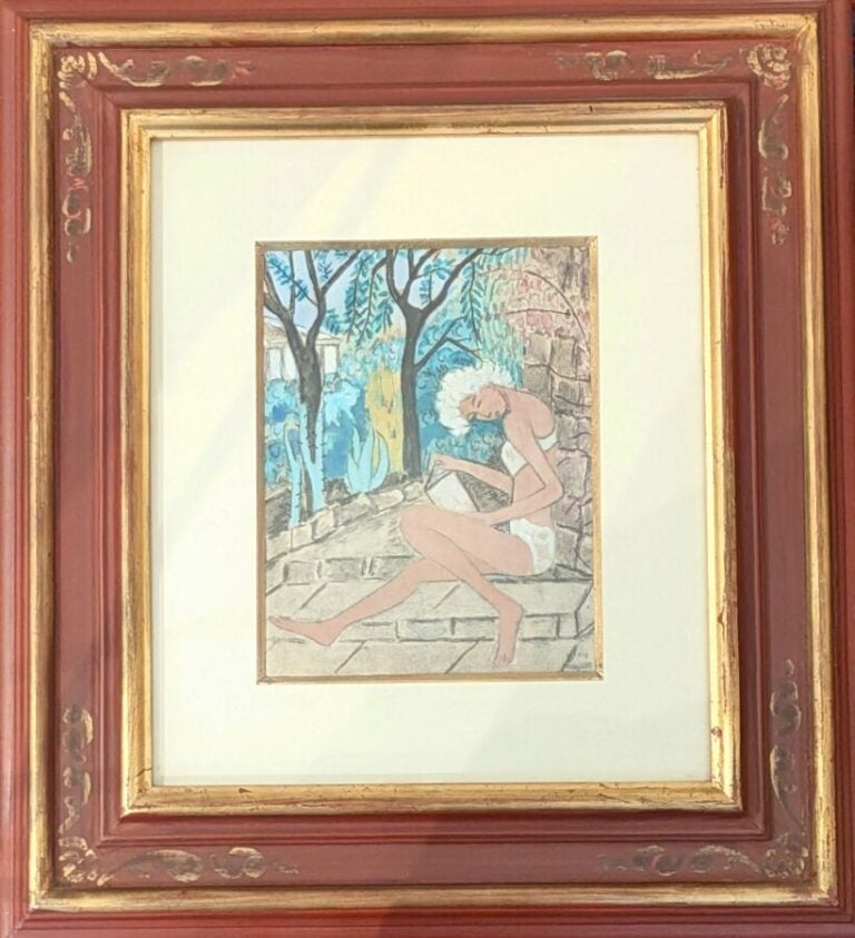 MARIE VASSILIEFF (1984-1957) - Jeune femme lisant - Technique mixte sur papier,…