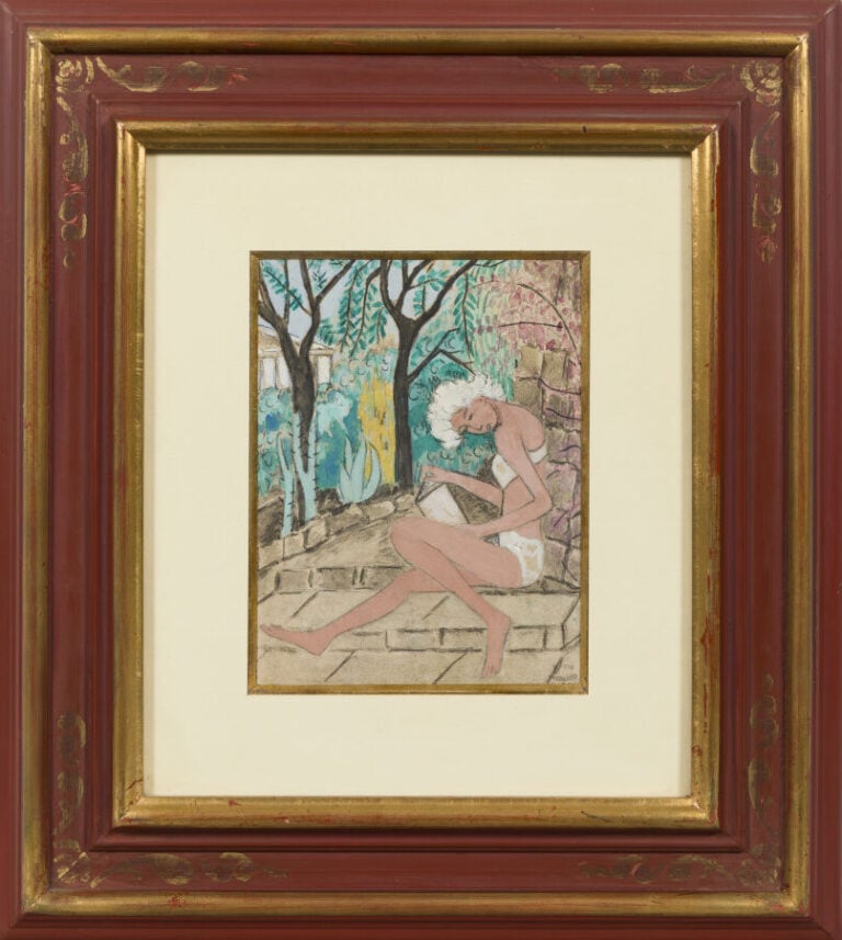 MARIE VASSILIEFF (1984-1957) - Jeune femme lisant - Technique mixte sur papier,…