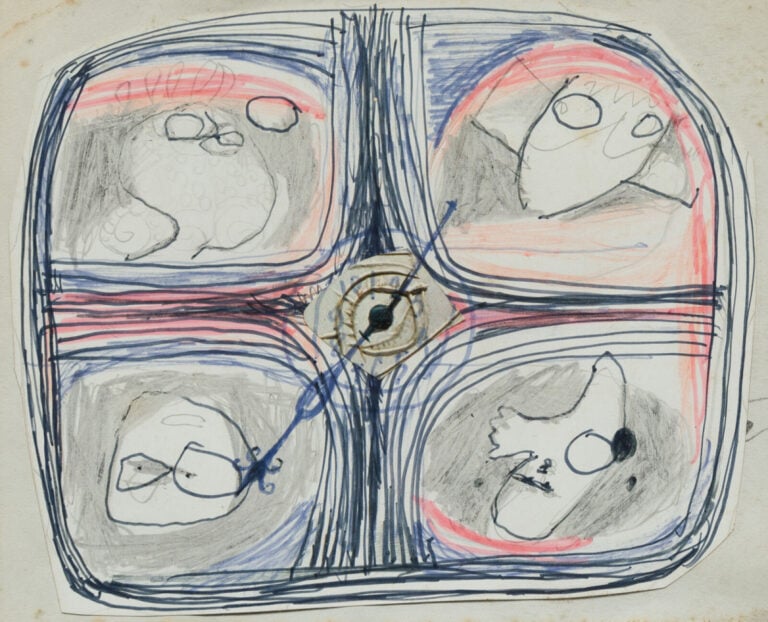 SLAVKO KOPAČ (1913-1995) - Composition aux visages. - Technique mixte sur papie…