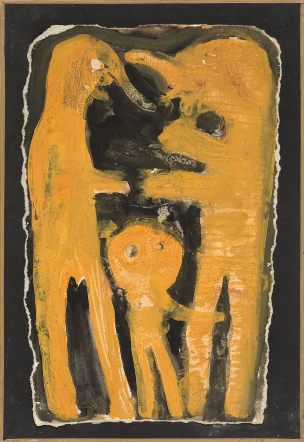 SLAVKO KOPAČ (1913-1995) - Famille des éléphants, 1963 (CR 317) - Gouache sur p…