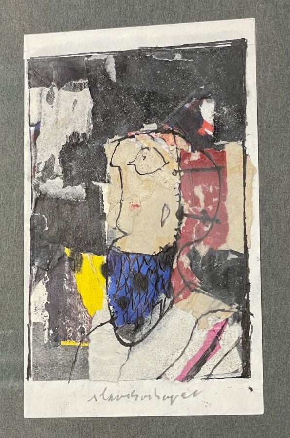 SLAVKO KOPAČ (1913-1995) - Homme de profil, 1978. (CR292) - Stylo bille, collag…