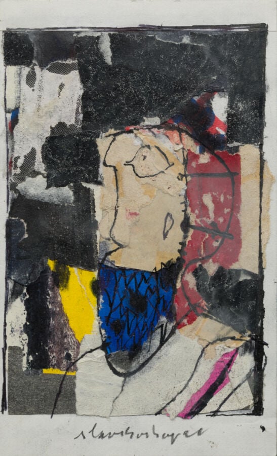 SLAVKO KOPAČ (1913-1995) - Homme de profil, 1978. (CR292) - Stylo bille, collag…