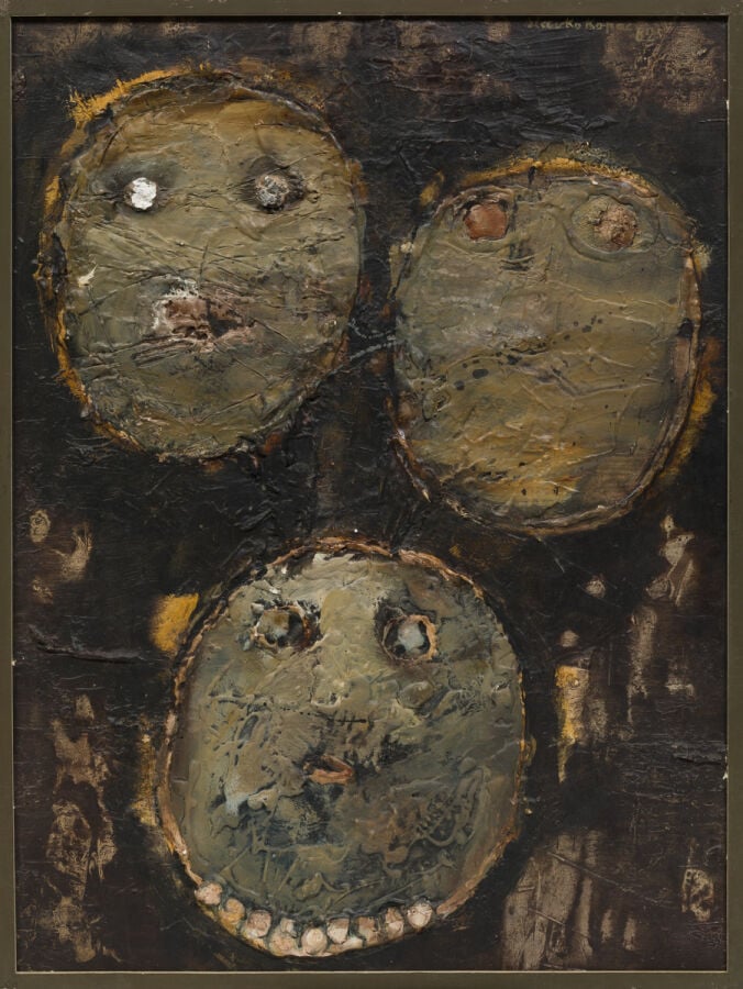 SLAVKO KOPAČ (1913-1995) - Trois têtes, 1962 (CR 100) - Peinture vinylique et t…