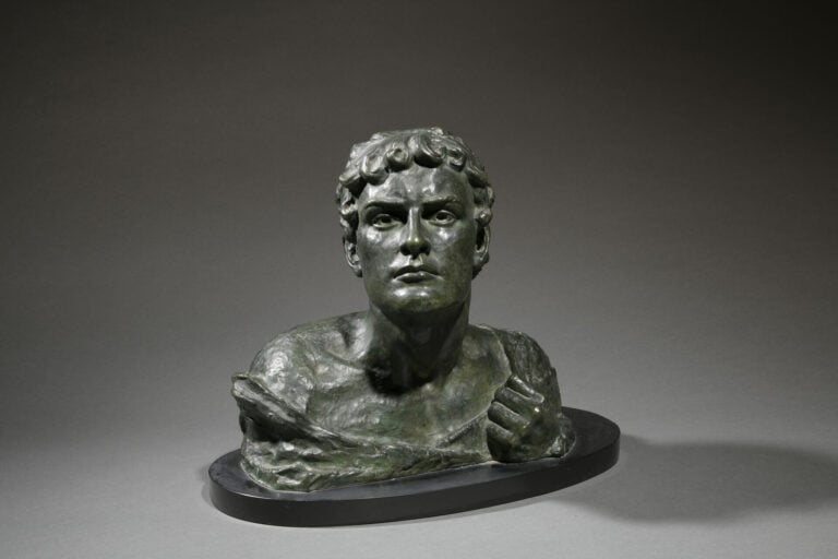 WEBER - Buste d'homme - Epreuve en bronze à patine verte - Signé - Socle de mar…