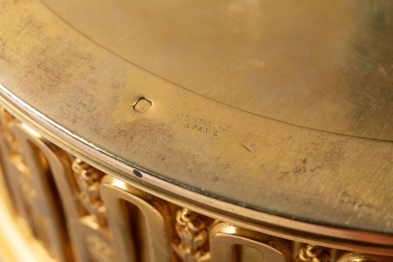 BOIN TABURET - Centre de table en VERMEIL, - Argent massif doré, poinçon minerv…