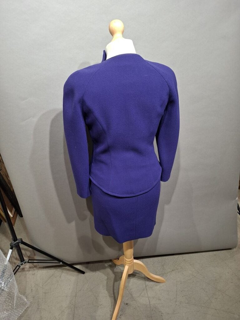CHRISTIAN LACROIX Prêt-à-porter - Tailleur jupe en laine, bleu marine - Taille…