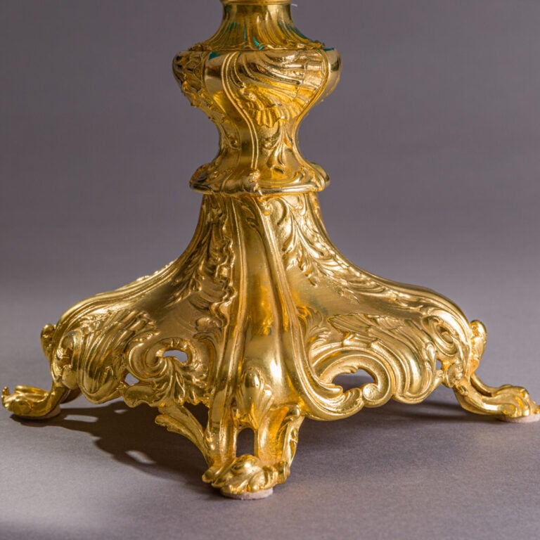 CHRISTOFLE - Centre de table en cristal turquoise et bronze doré - CHRISTOFLE à…