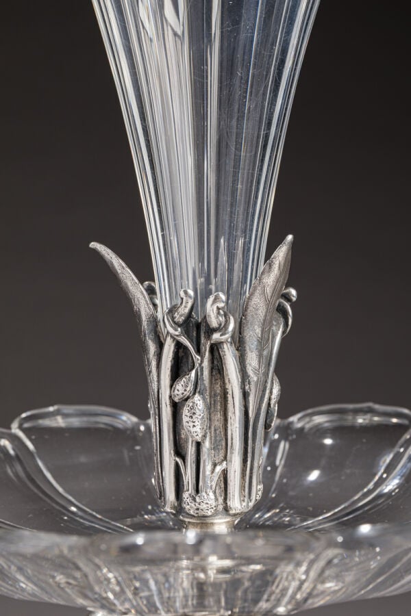CHRISTOFLE - Rare et important centre de table en cristal de - BACCARAT et bron…