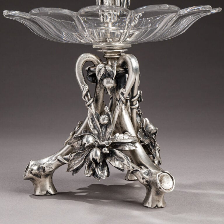 CHRISTOFLE - Rare et important centre de table en cristal de - BACCARAT et bron…