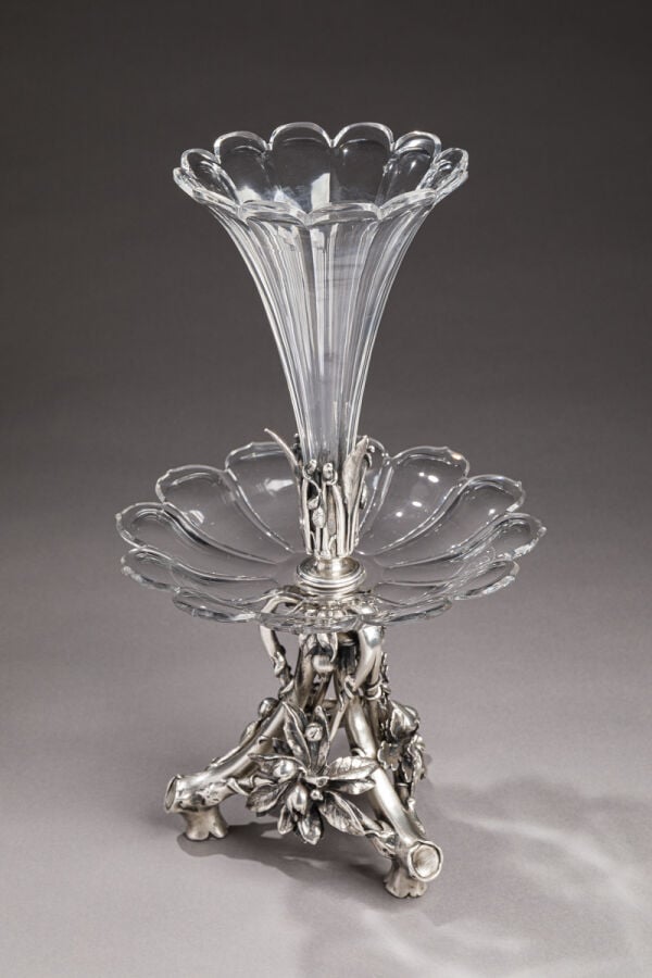 CHRISTOFLE - Rare et important centre de table en cristal de - BACCARAT et bron…