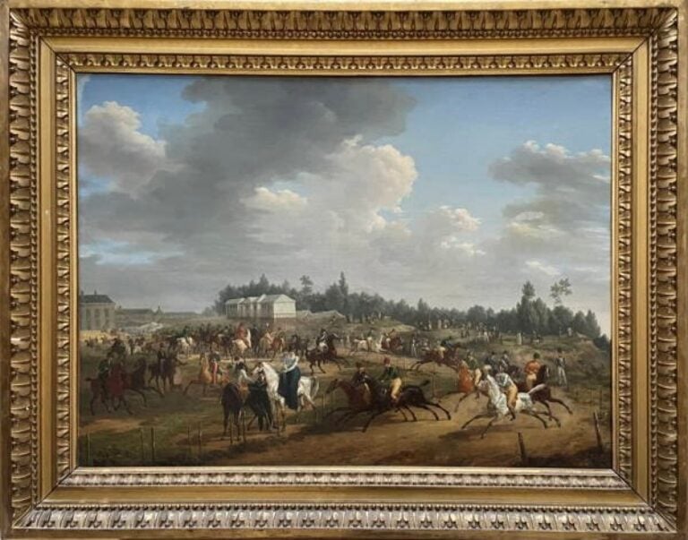 Edouard SWEBACH (Paris 1800 - Versailles 1870) - Course du prix royal, gagnée p…