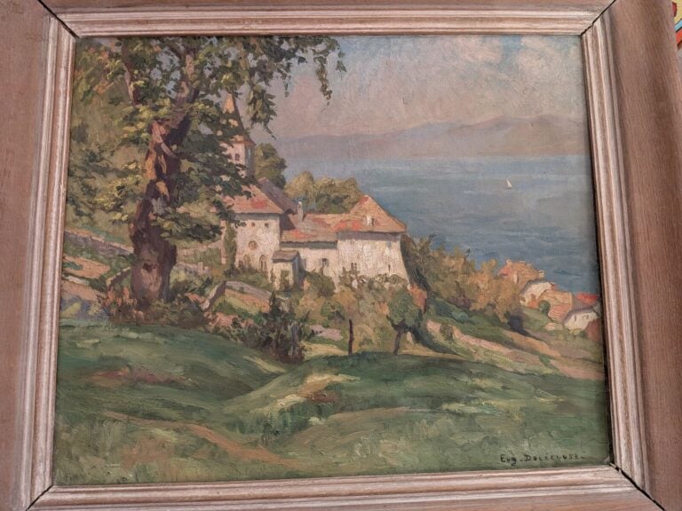 Eugène DELECLUSE (1882-1972) - Le presbytère du Maillerie près du Lac Léman - H…