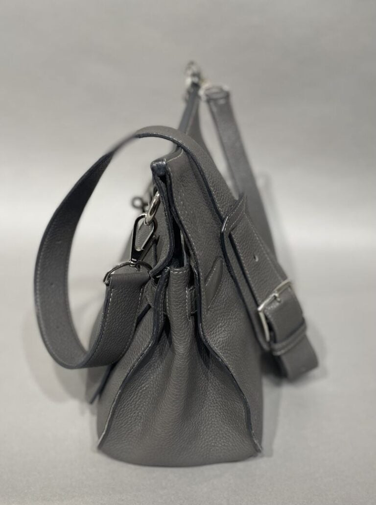 HERMES, circa 2009 - Sac "Jypsière 34" en cuir togo étain anthracite, anse band…