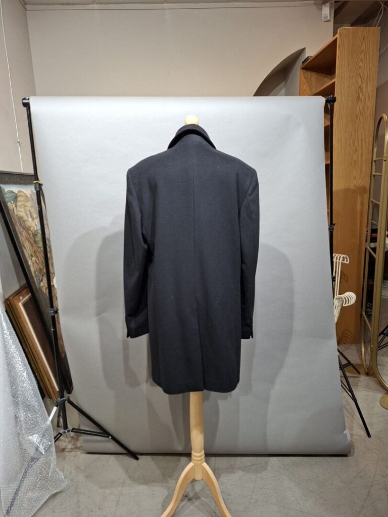 KENZO - Manteau noir pour homme en laine et cachemire noir. - Taille 54. - Bon…