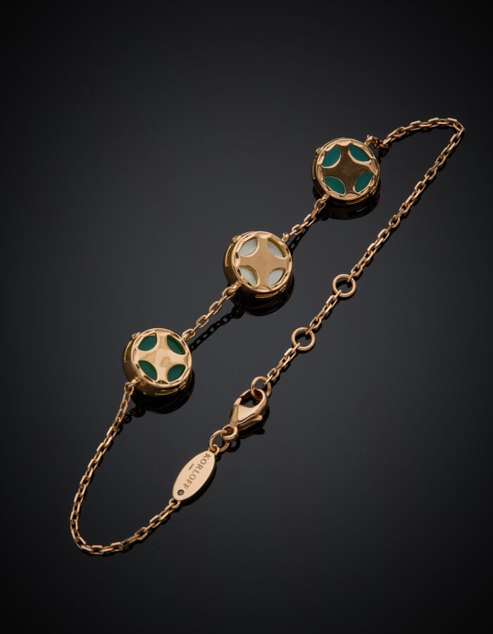 KORLOFF/ JE PLAY modèle Saint Petersbourg - BRACELET chaînette "3 ronds" en or…